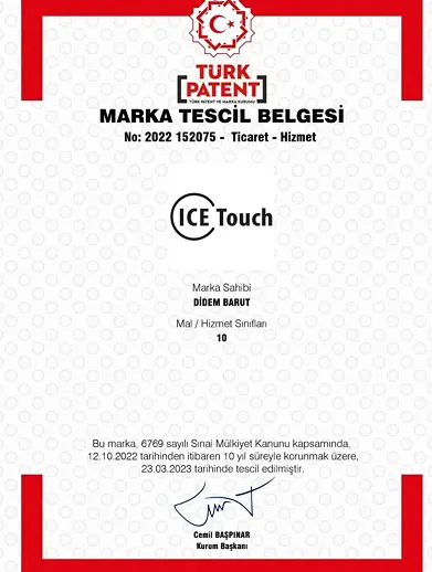 ICE Touch marka tescil belgesi