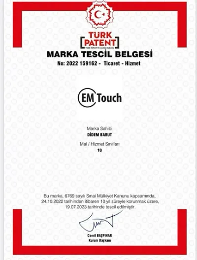 EM Touch marka tescil belgesi